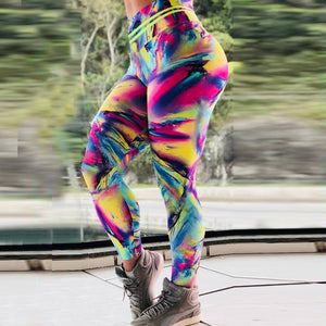 haxmnou women's fashion printed workout leggings fitness sports gym running  yoga pants multicolor xl